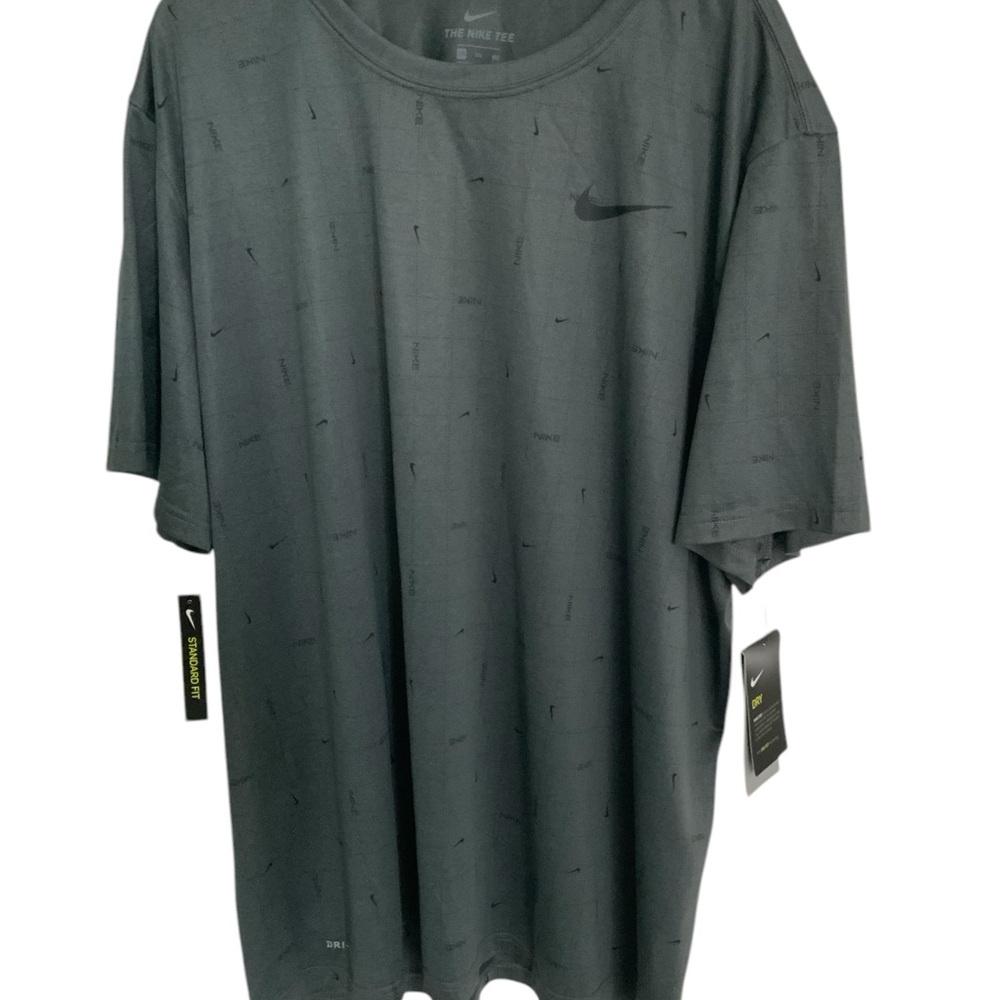 Nike Mens Standard Fit Dri-Fit Graphic Training Tee T-Shirt Dark Grey Black 2XL